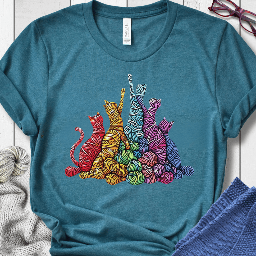 Fiber Felines T-Shirt Teal / S