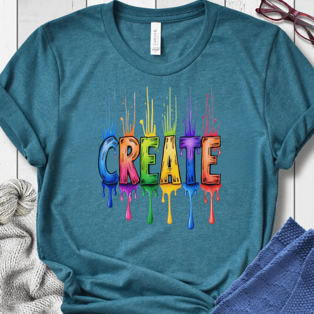 Rainbow Create T-Shirt Teal / S