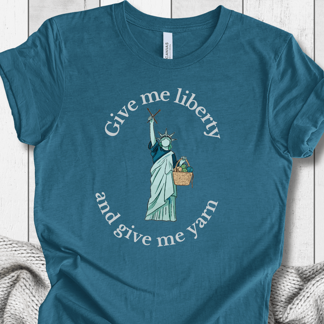 Statue of Liberty T-Shirt (With Text) Teal / S