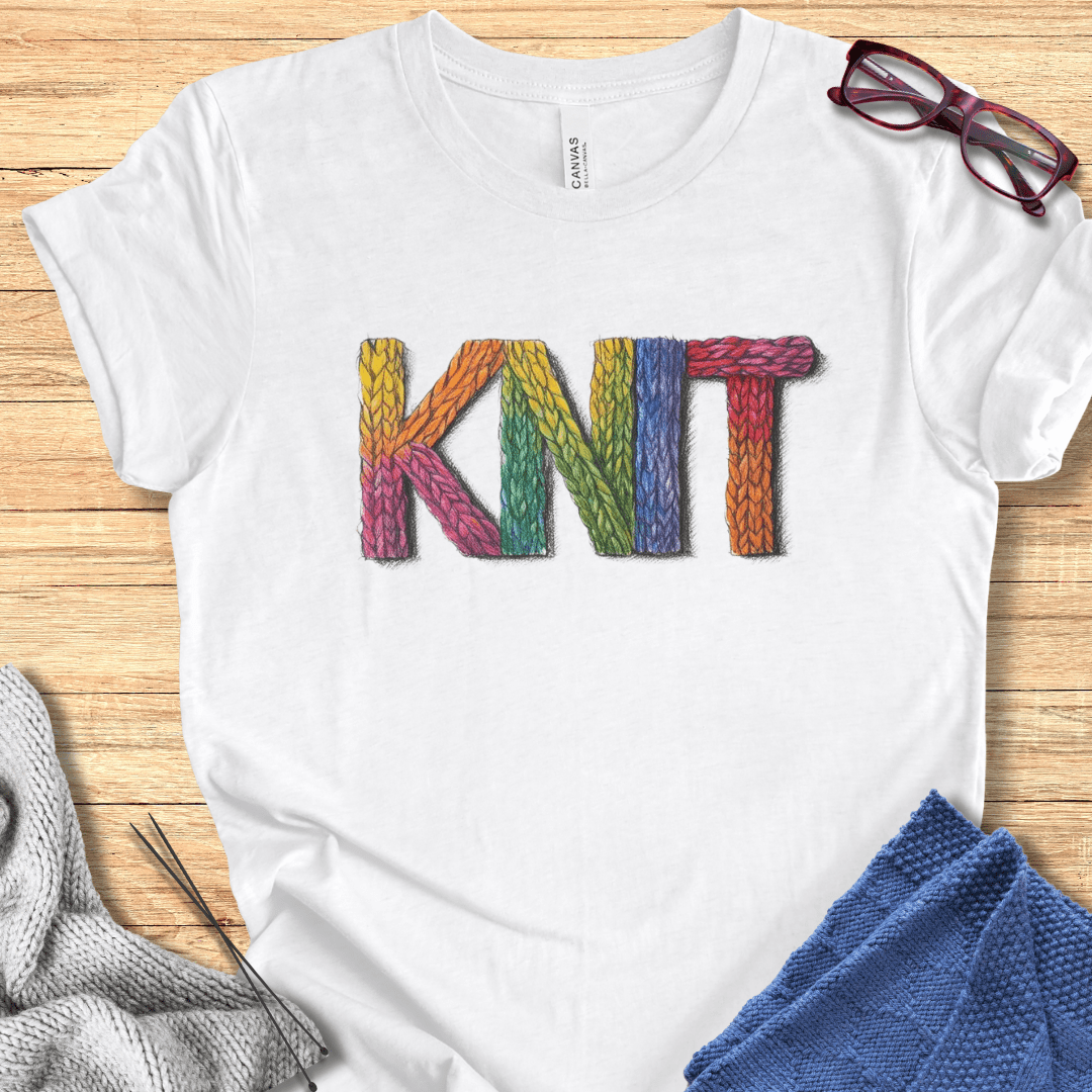 Rainbow Knit T-Shirt White / S