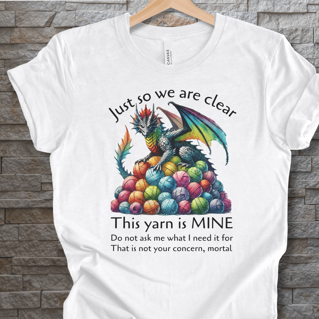 Yarn Dragon with slogan T-Shirt White / S