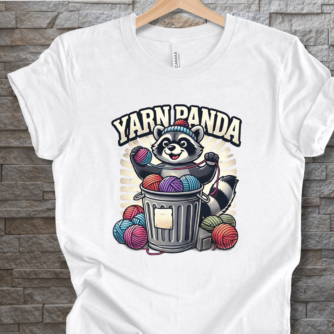 Cute Yarn Panda T-Shirt White / XS
