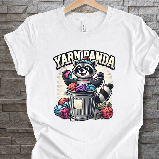Cute Yarn Panda T-Shirt White / XS