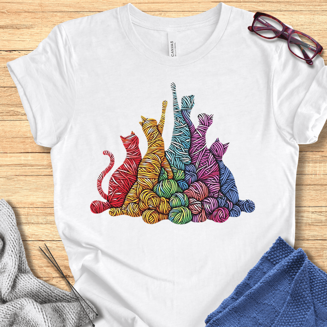 Fiber Felines T-Shirt White / XS