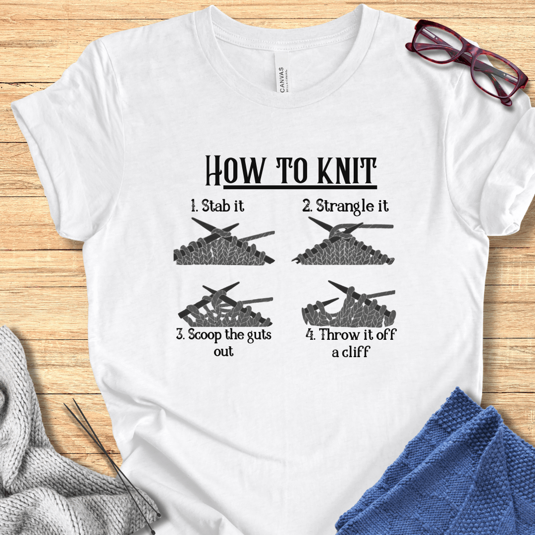 How to knit T-Shirt White / XS