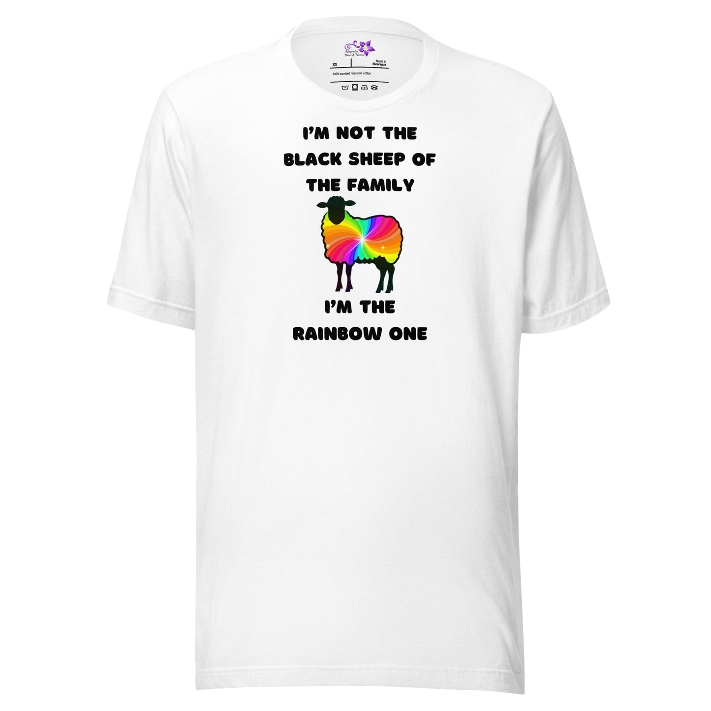 Rainbow Sheep Crew neck T-Shirt White / XS