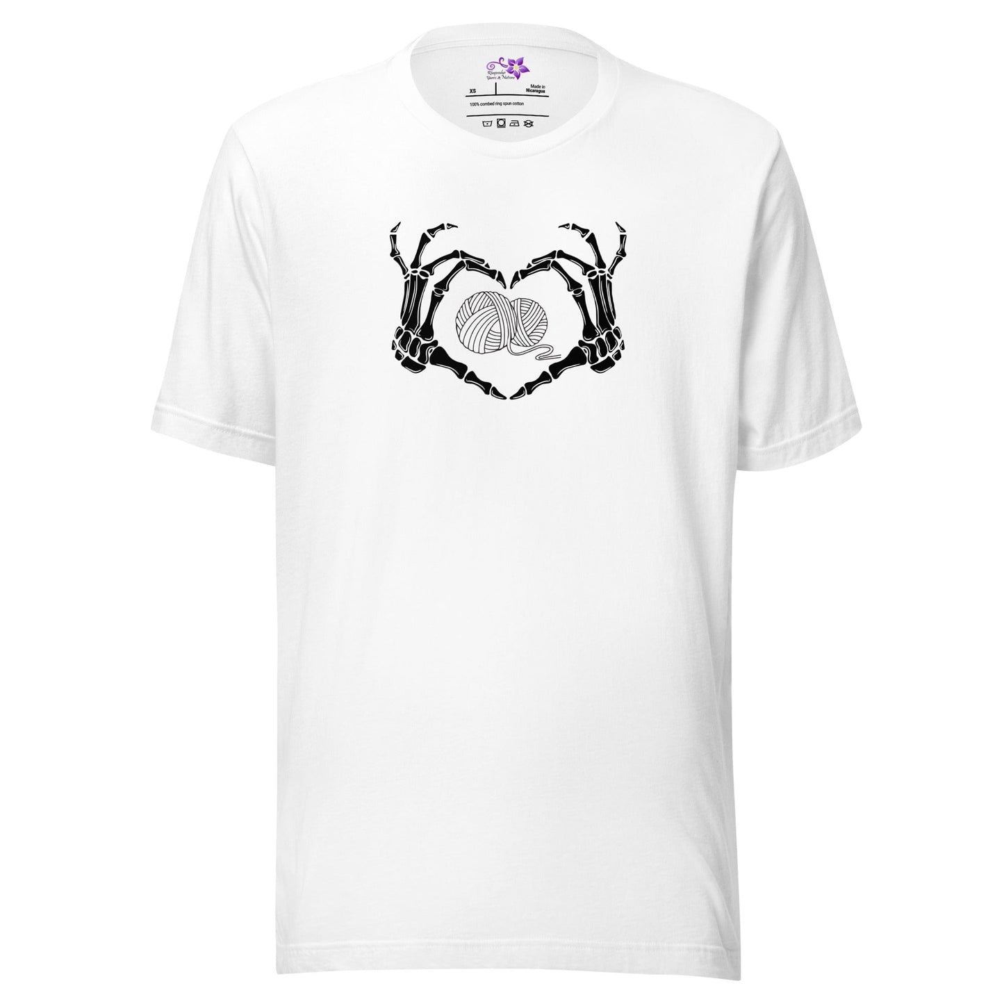 Skeletal Heart Crew Neck T-Shirt White / XS
