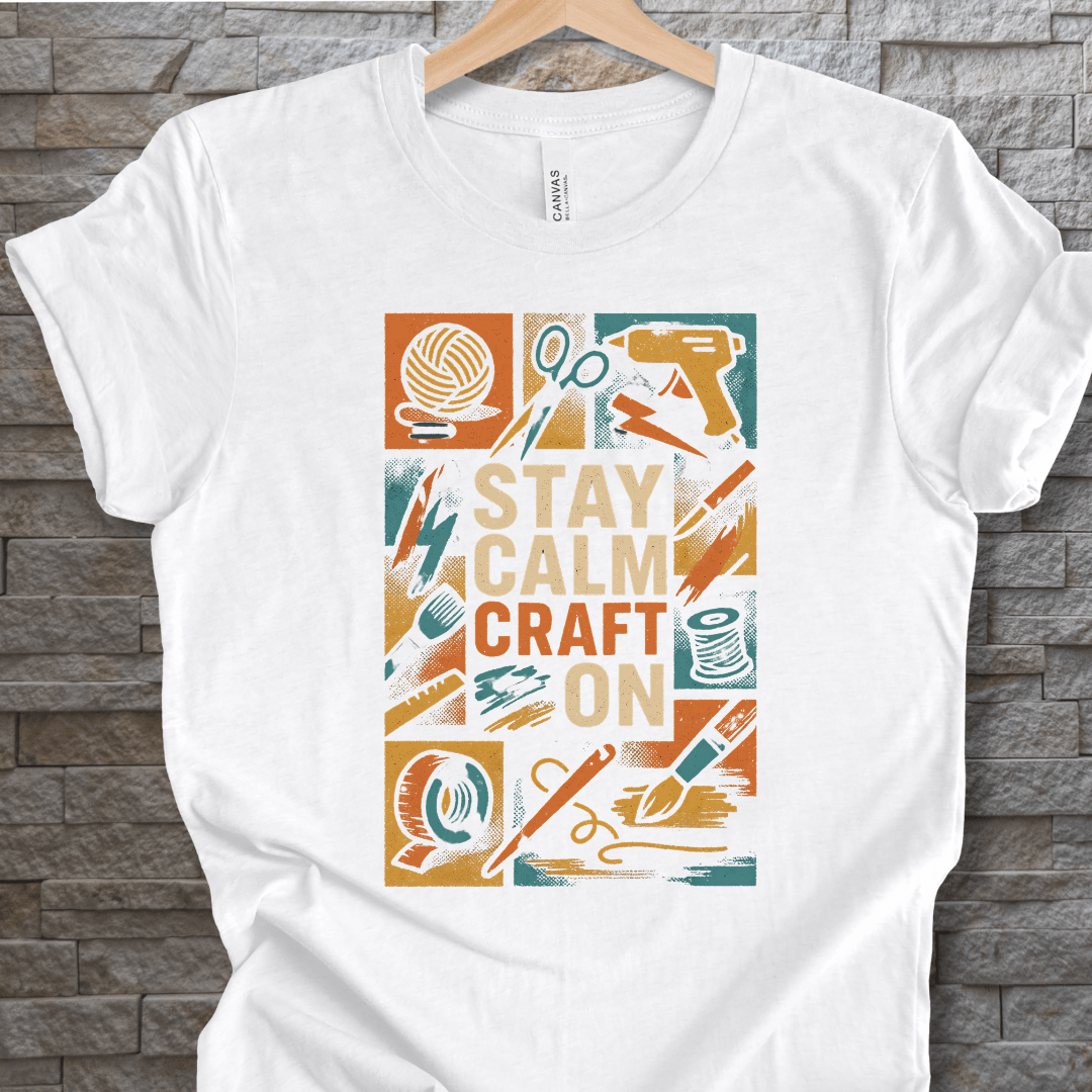 Stay Calm Craft On T-Shirt White / XS
