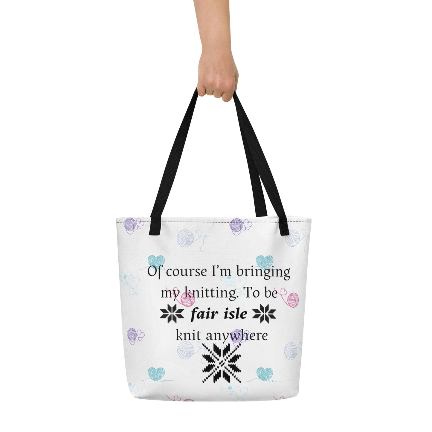 'Fairisle' Large Tote Bag Black
