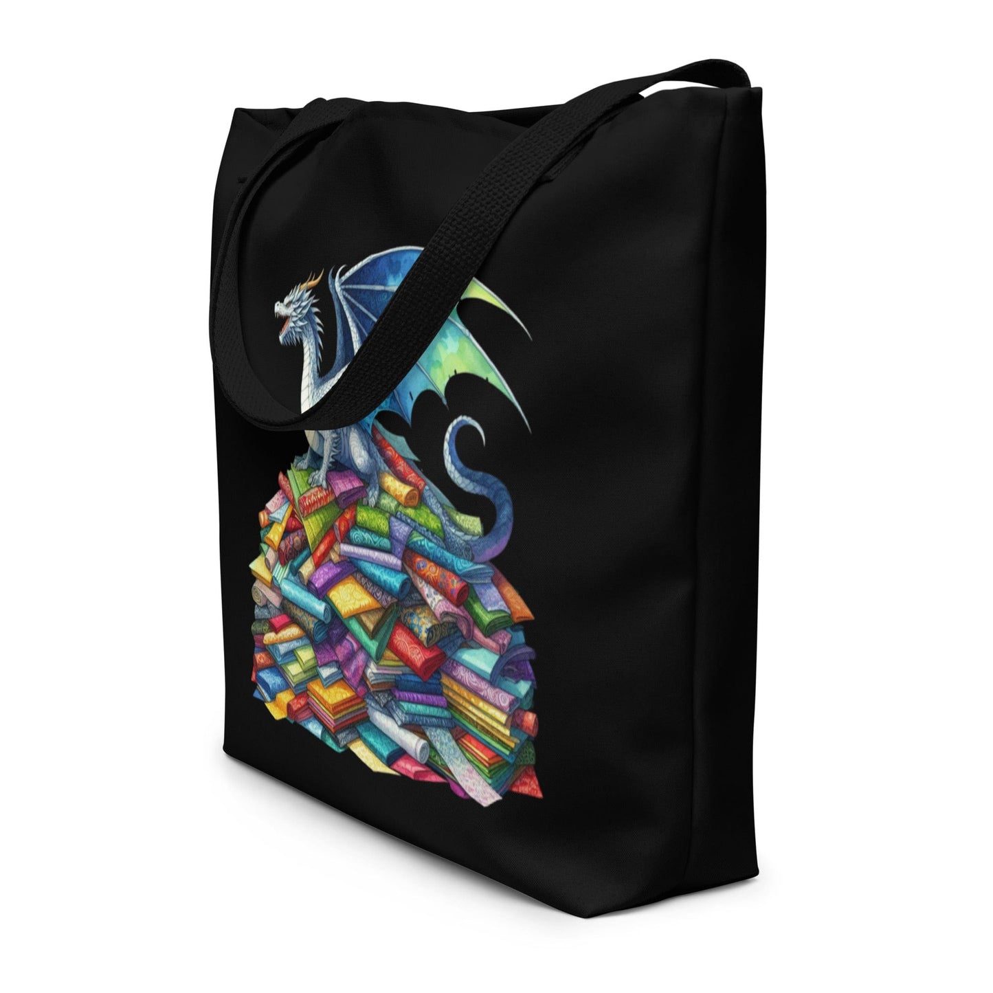 'Fabric Hoarder Dragon' Large Tote Bag