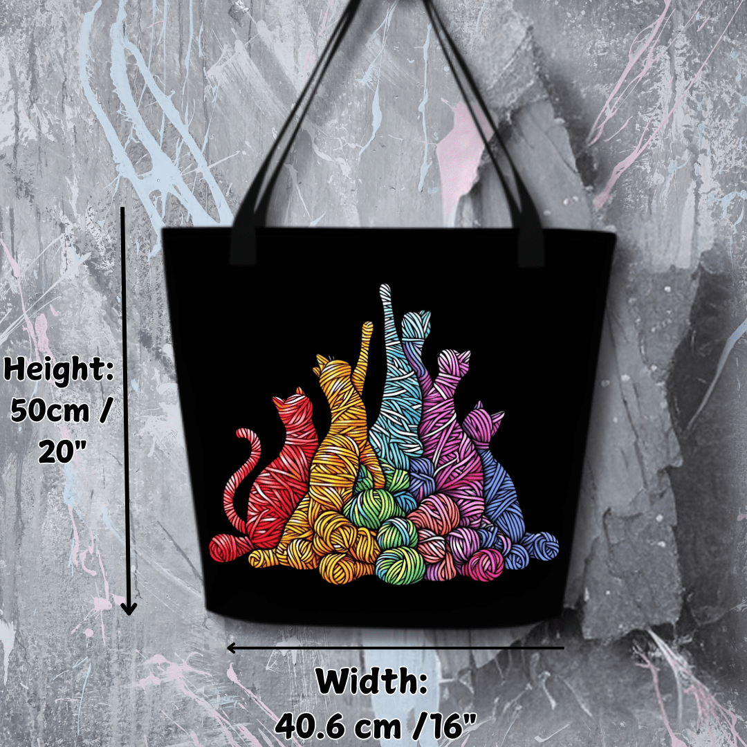 Fiber Felines Large Tote Bag