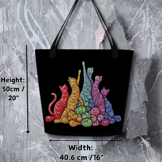 Fiber Felines Large Tote Bag