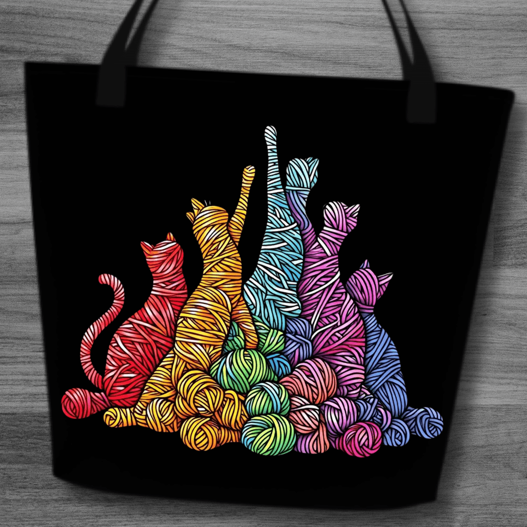 Fiber Felines Large Tote Bag