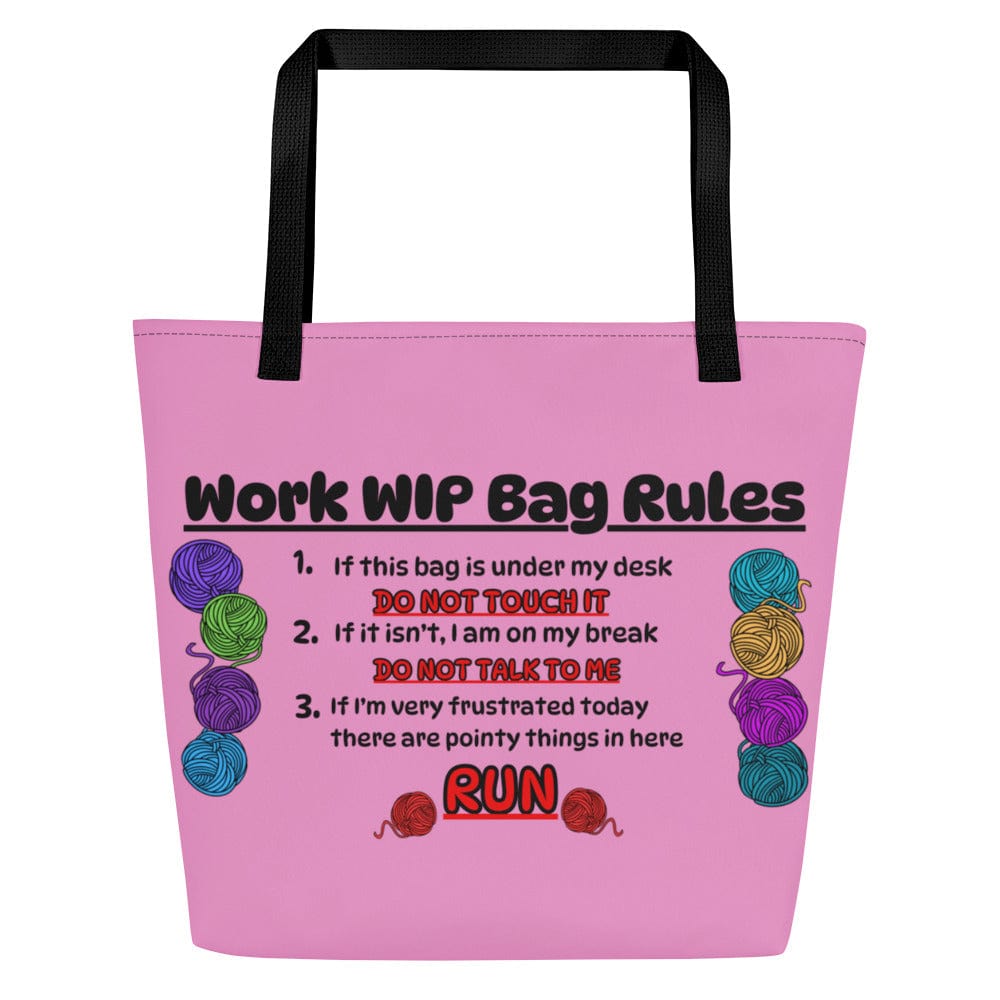 'Work WIP' Large Tote Bag Light Pink