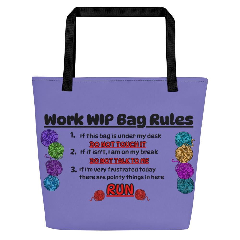 'Work WIP' Large Tote Bag Light Purple