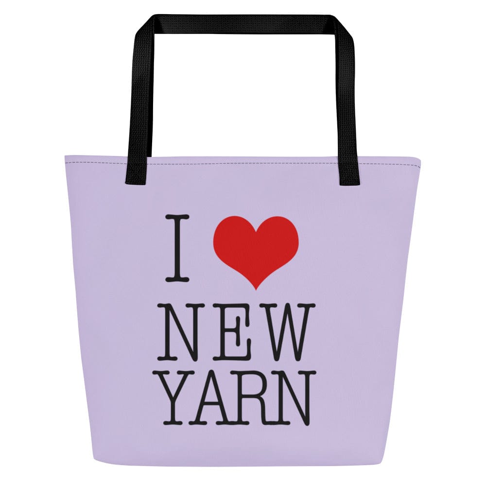 'I Heart New Yarn' Large Tote Bag Lilac