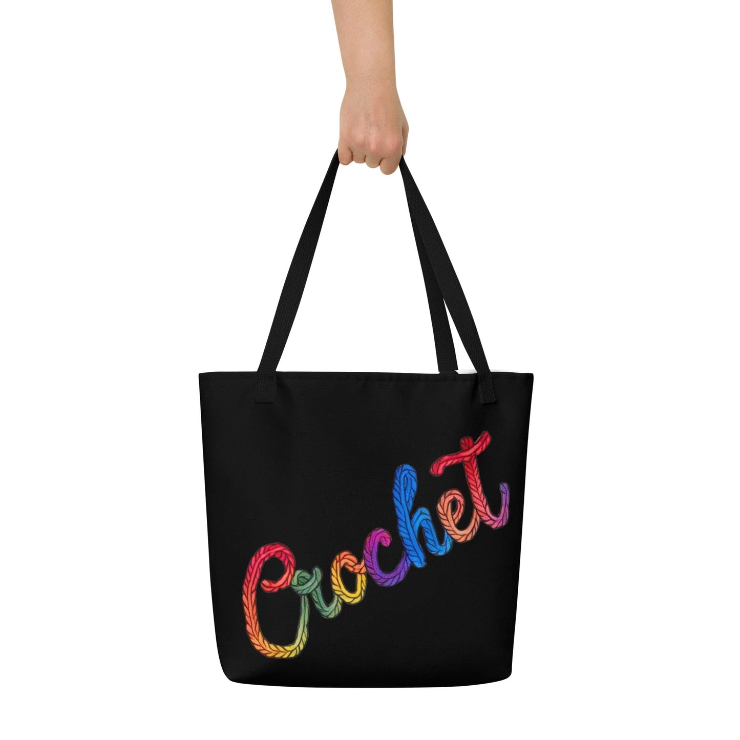 Rainbow Crochet Large Tote Bag