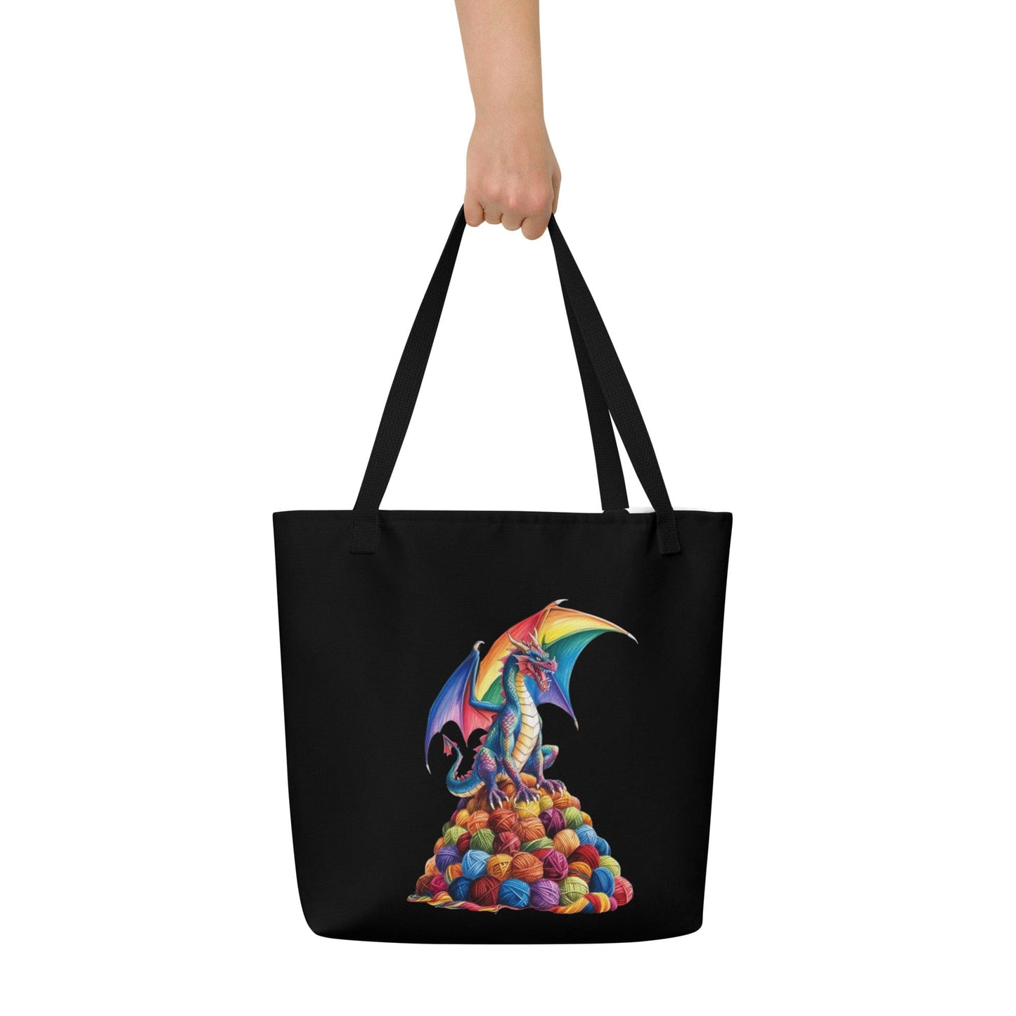 Rainbow Dragon Large Tote Bag
