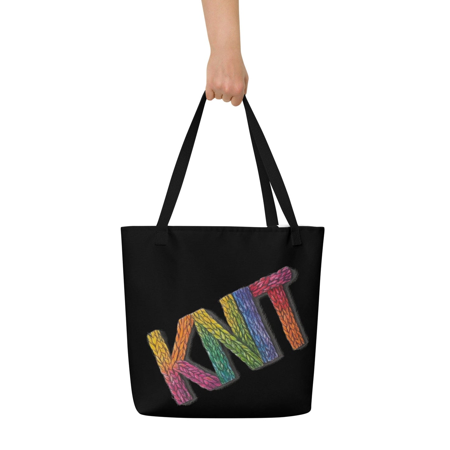 Rainbow Knit Large Tote Bag