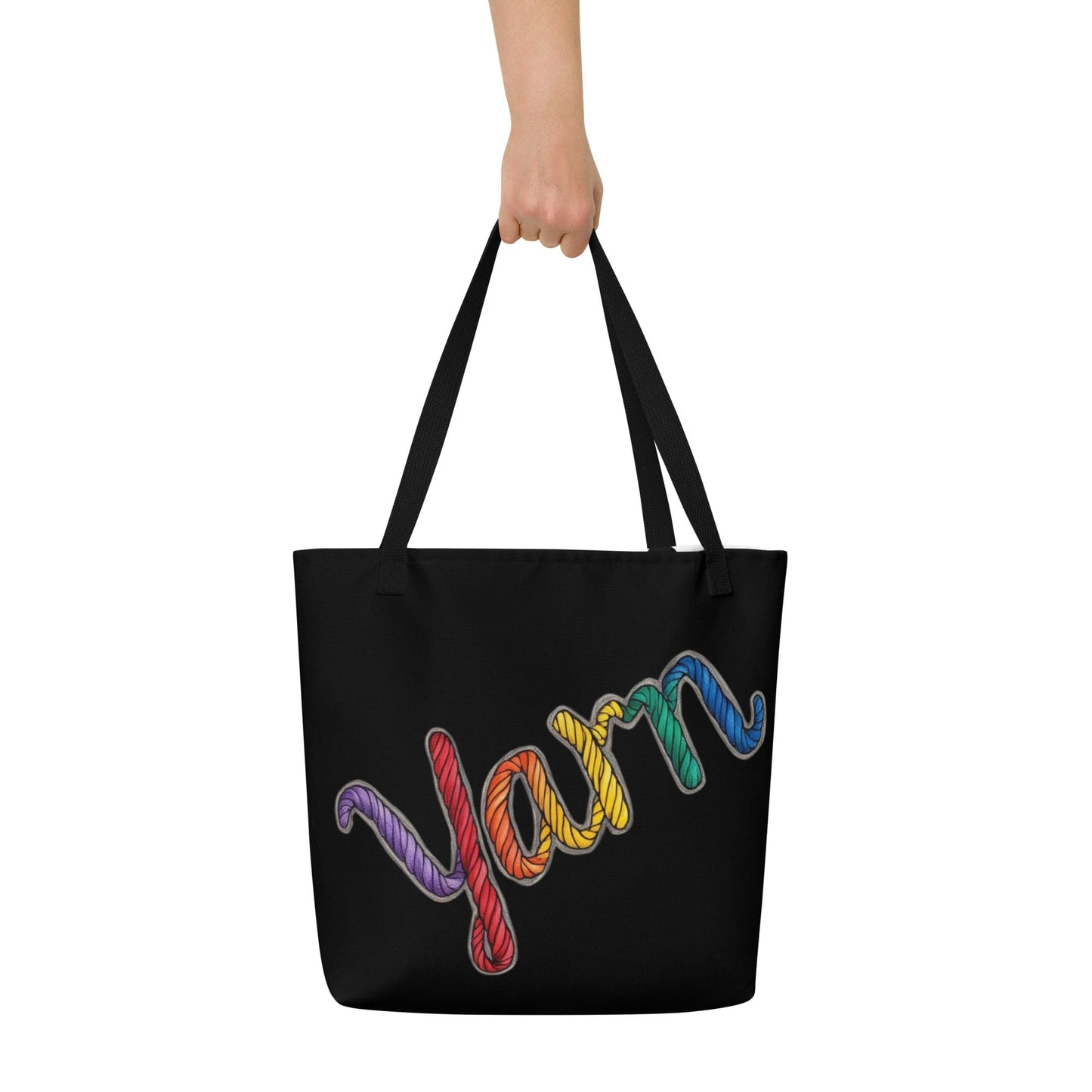 Rainbow Yarn Large Tote Bag