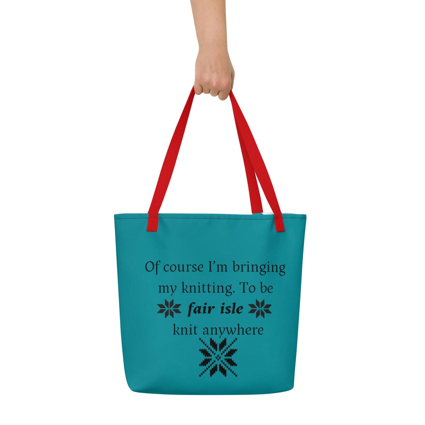 'Fair isle' Large Tote Bag Red