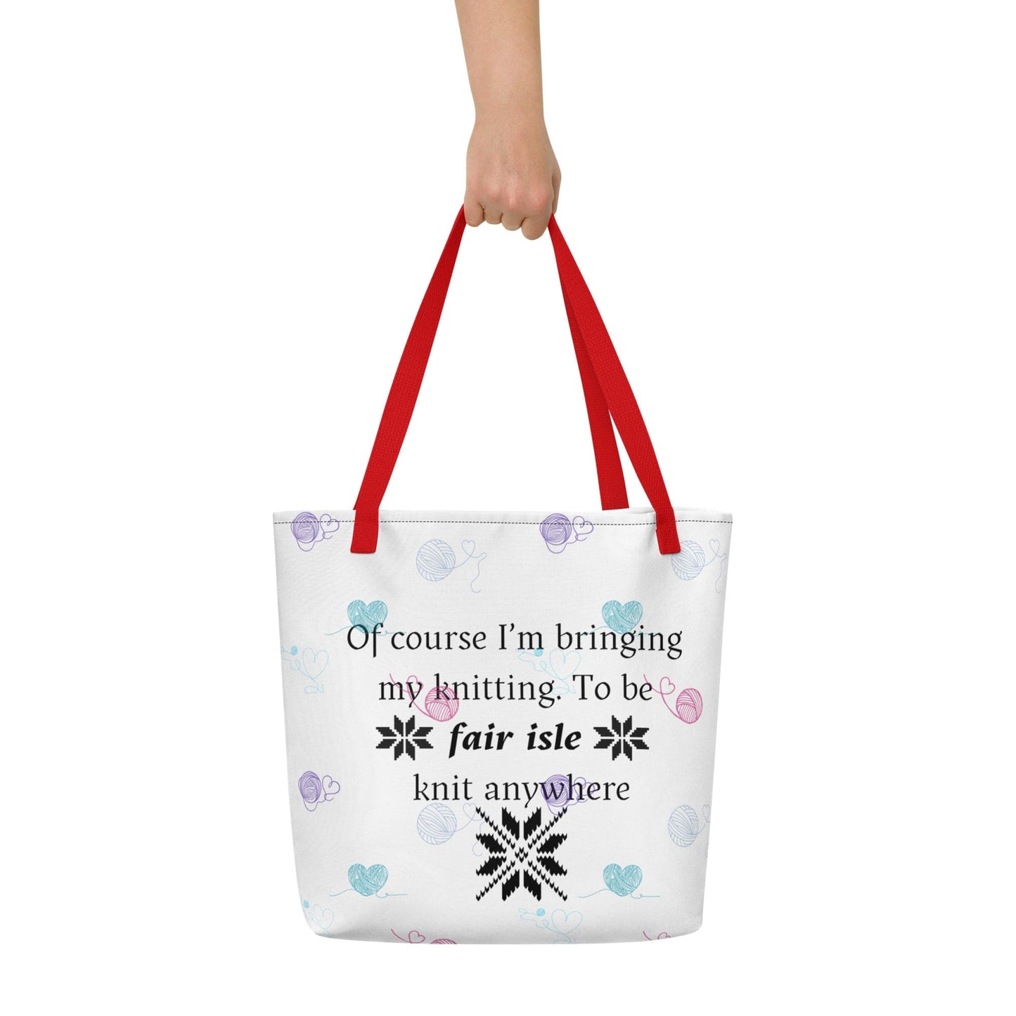 'Fairisle' Large Tote Bag Red
