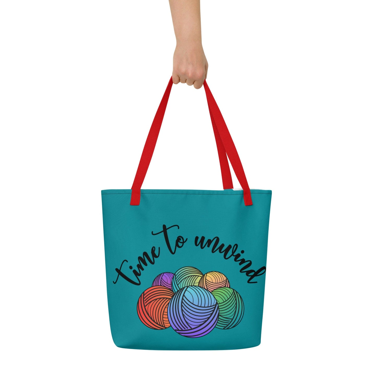 'Time to Unwind' Large Tote Bag Red