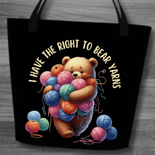 Right to Bear Yarns Large Tote Bag