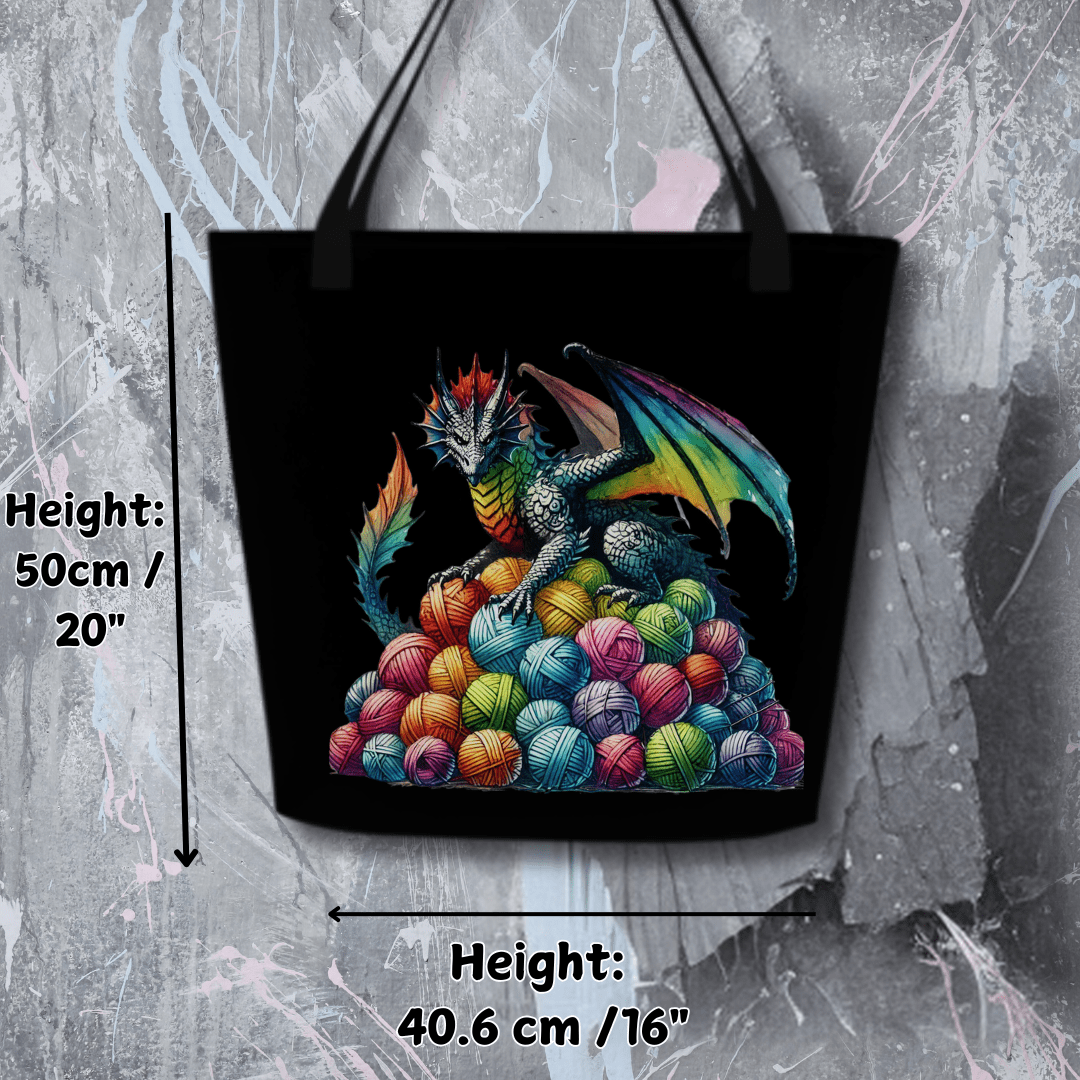'Yarn Dragon' Large Tote Bag