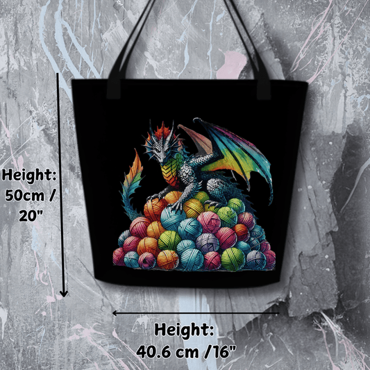 'Yarn Dragon' Large Tote Bag