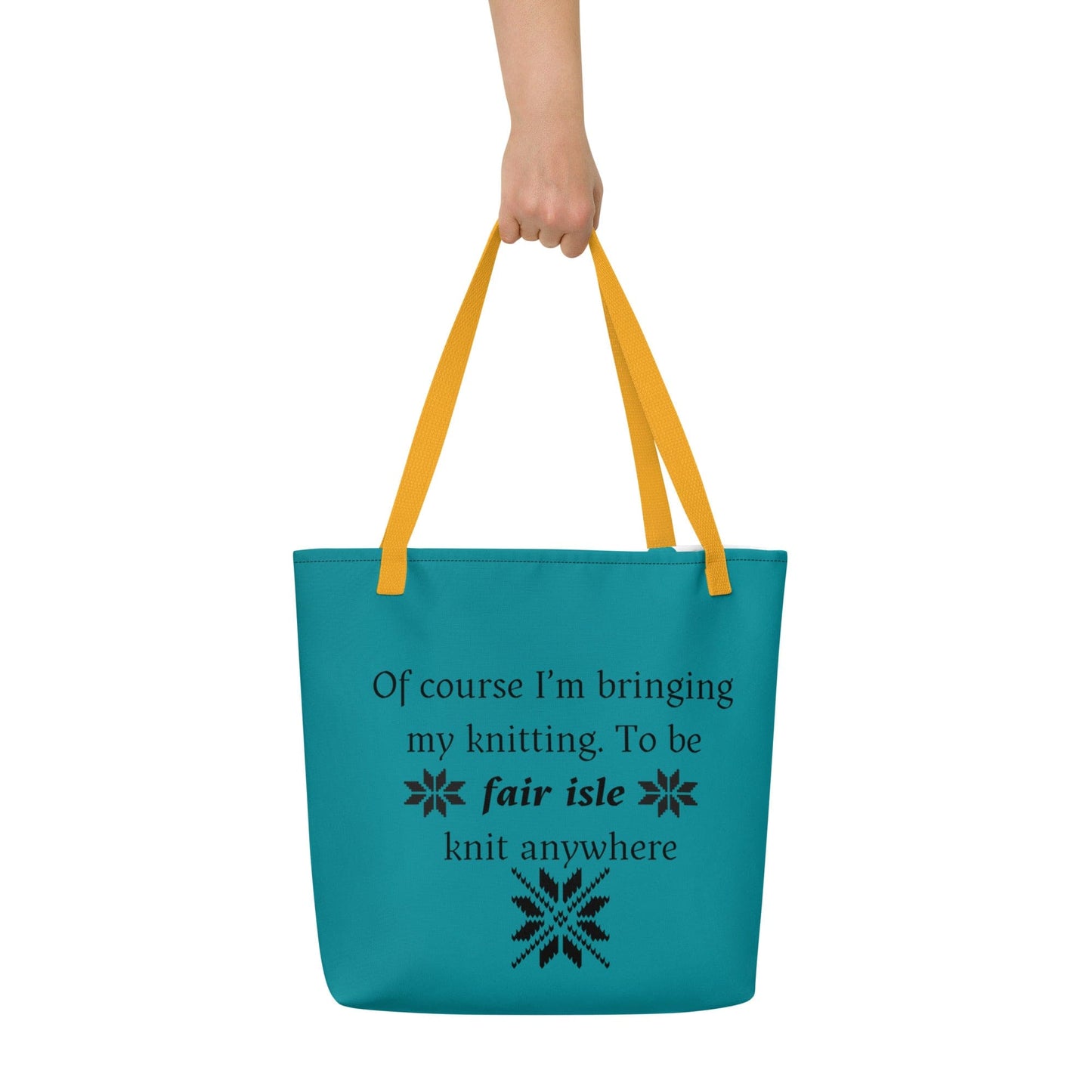 'Fair isle' Large Tote Bag Yellow