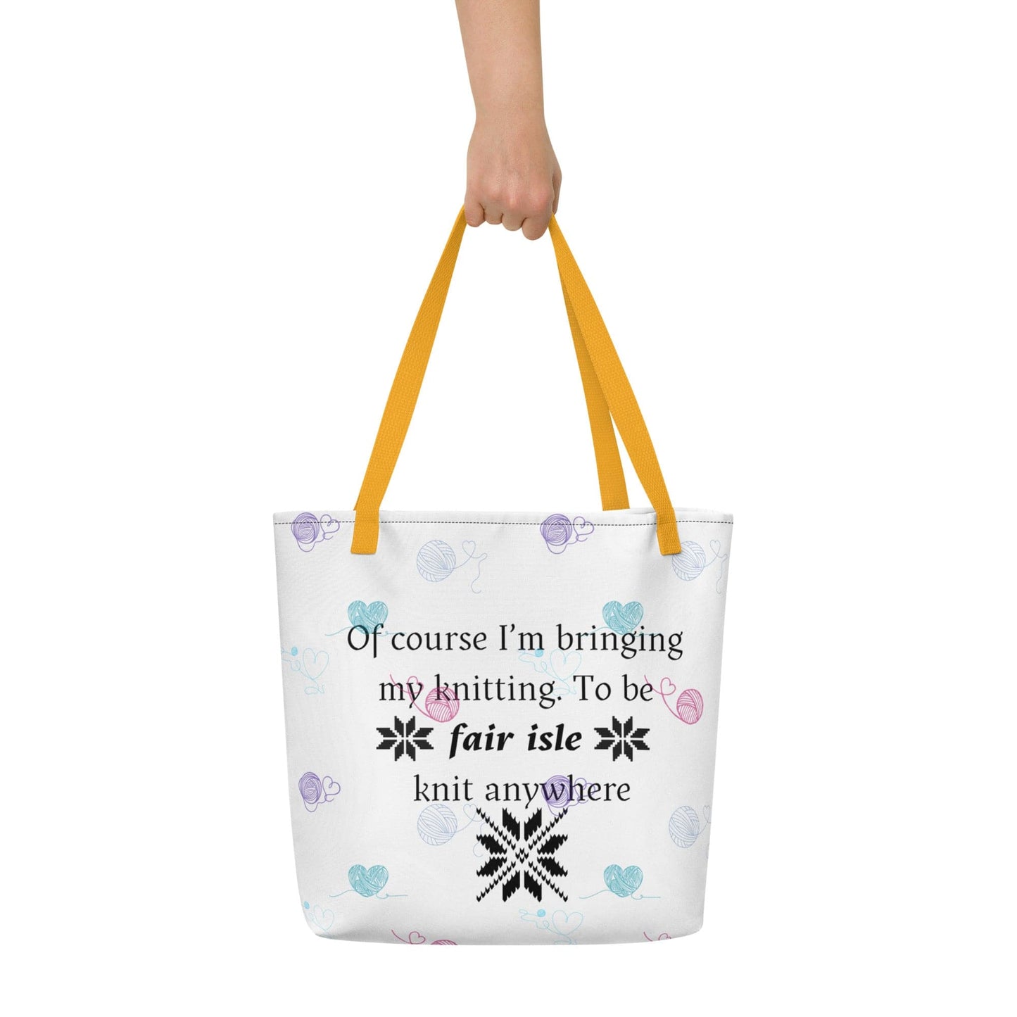 'Fairisle' Large Tote Bag Yellow