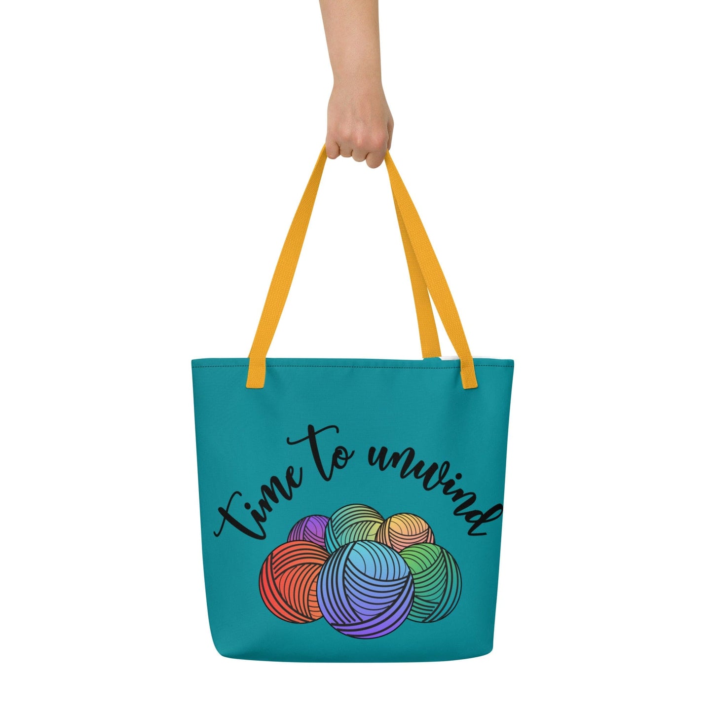 'Time to Unwind' Large Tote Bag Yellow