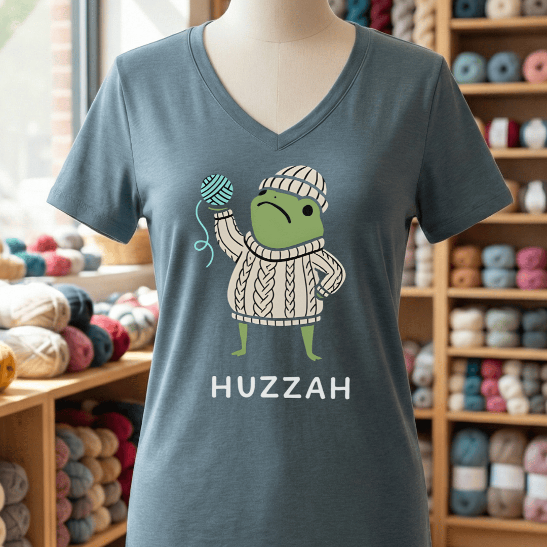 Huzzah V-Neck T-Shirt Heather Slate / S