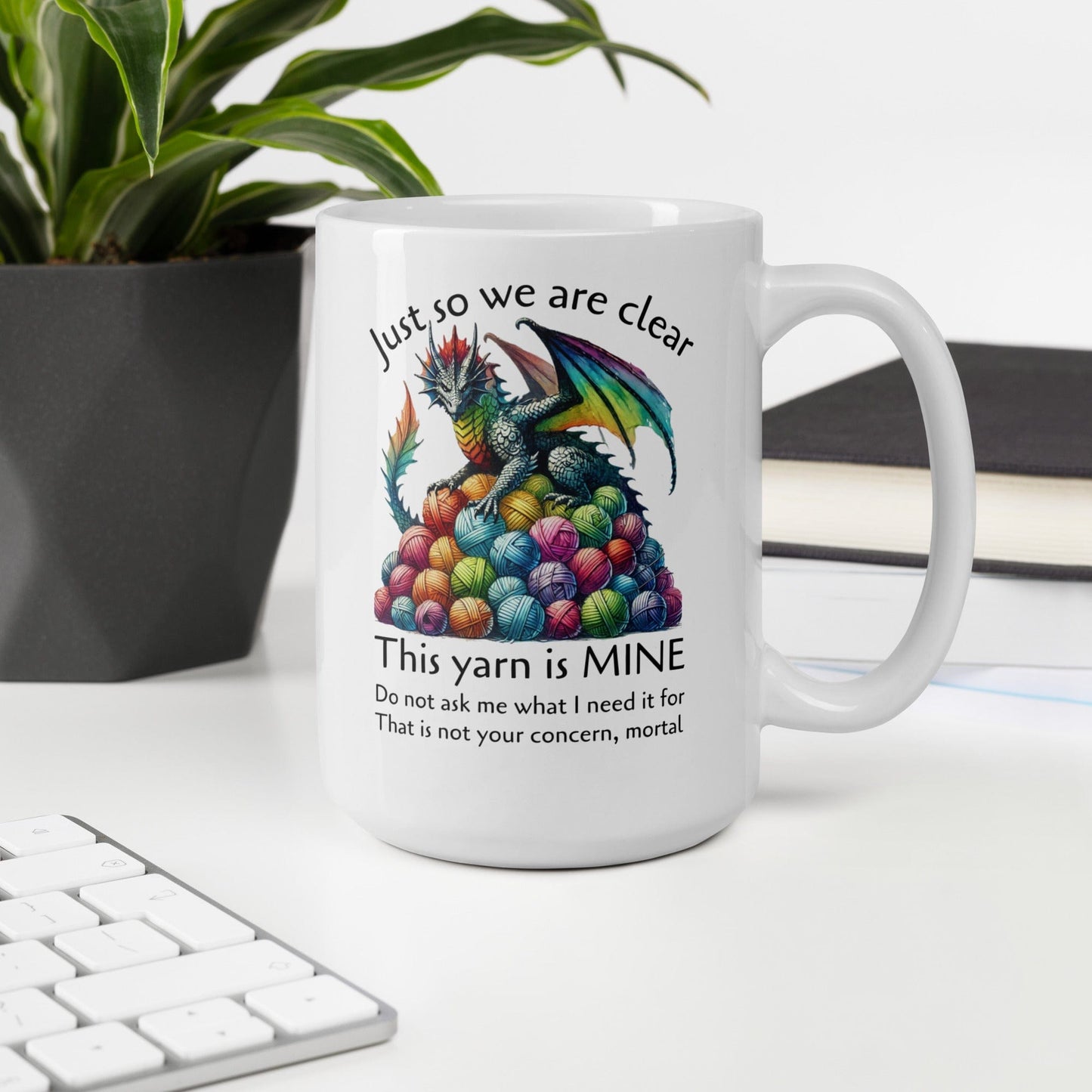 Yarn Dragon with slogan Mug