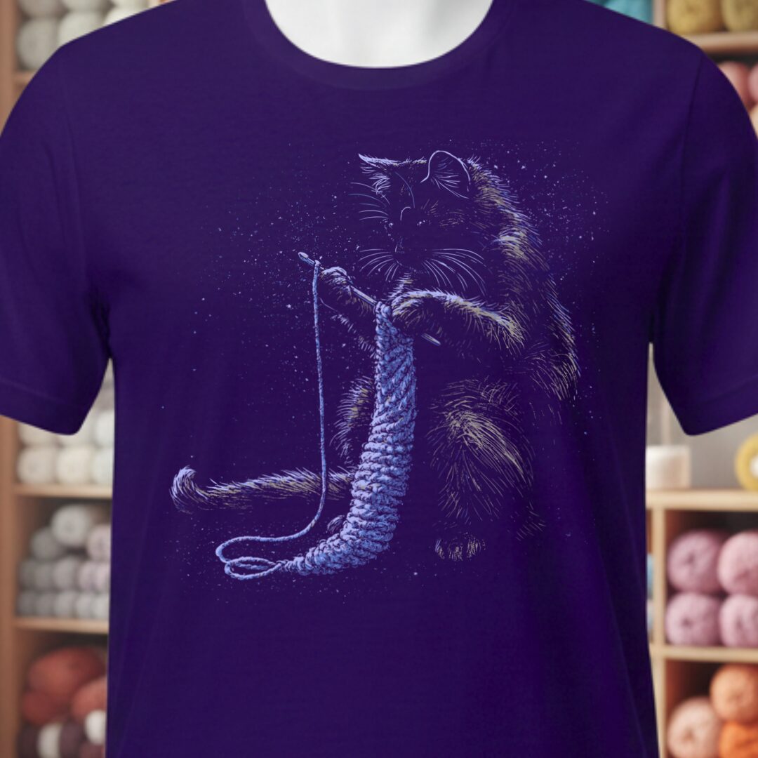 Crocheting Cat T-Shirt