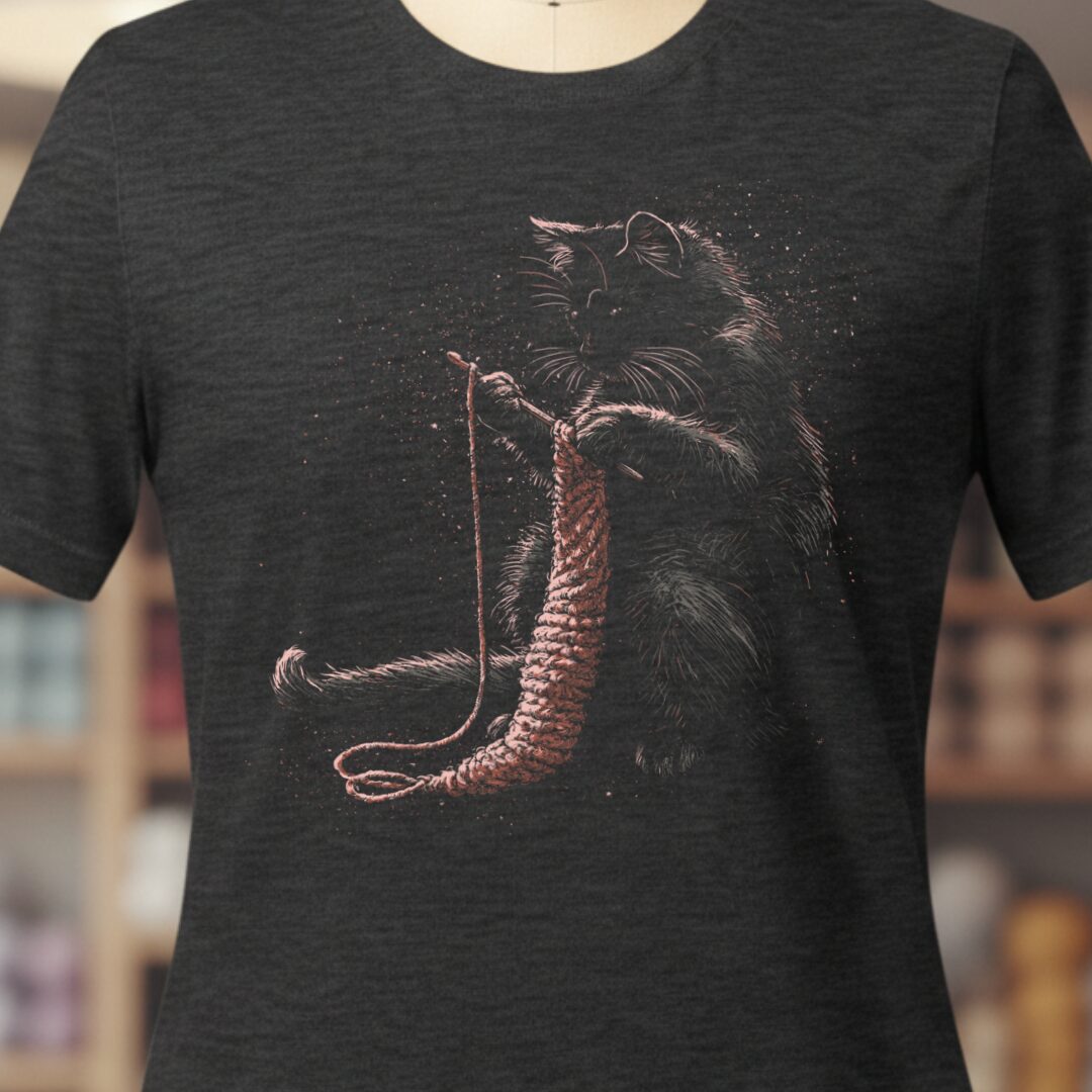 Crocheting Cat T-Shirt