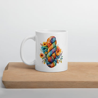 Floral Skein Mug 11 oz
