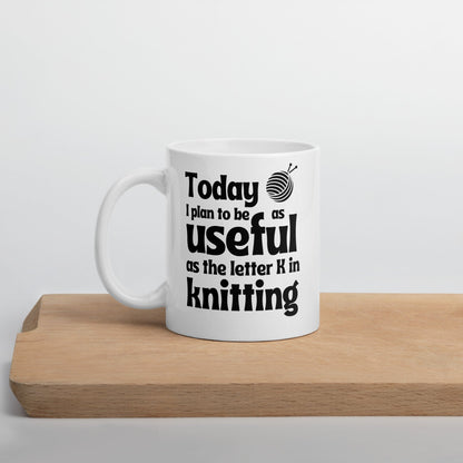 K in Knitting Mug 11 oz