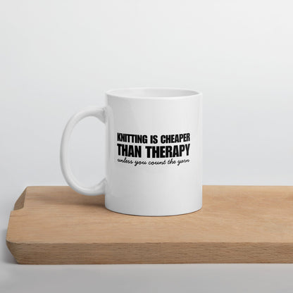 Knitting is Cheaper Mug 11 oz
