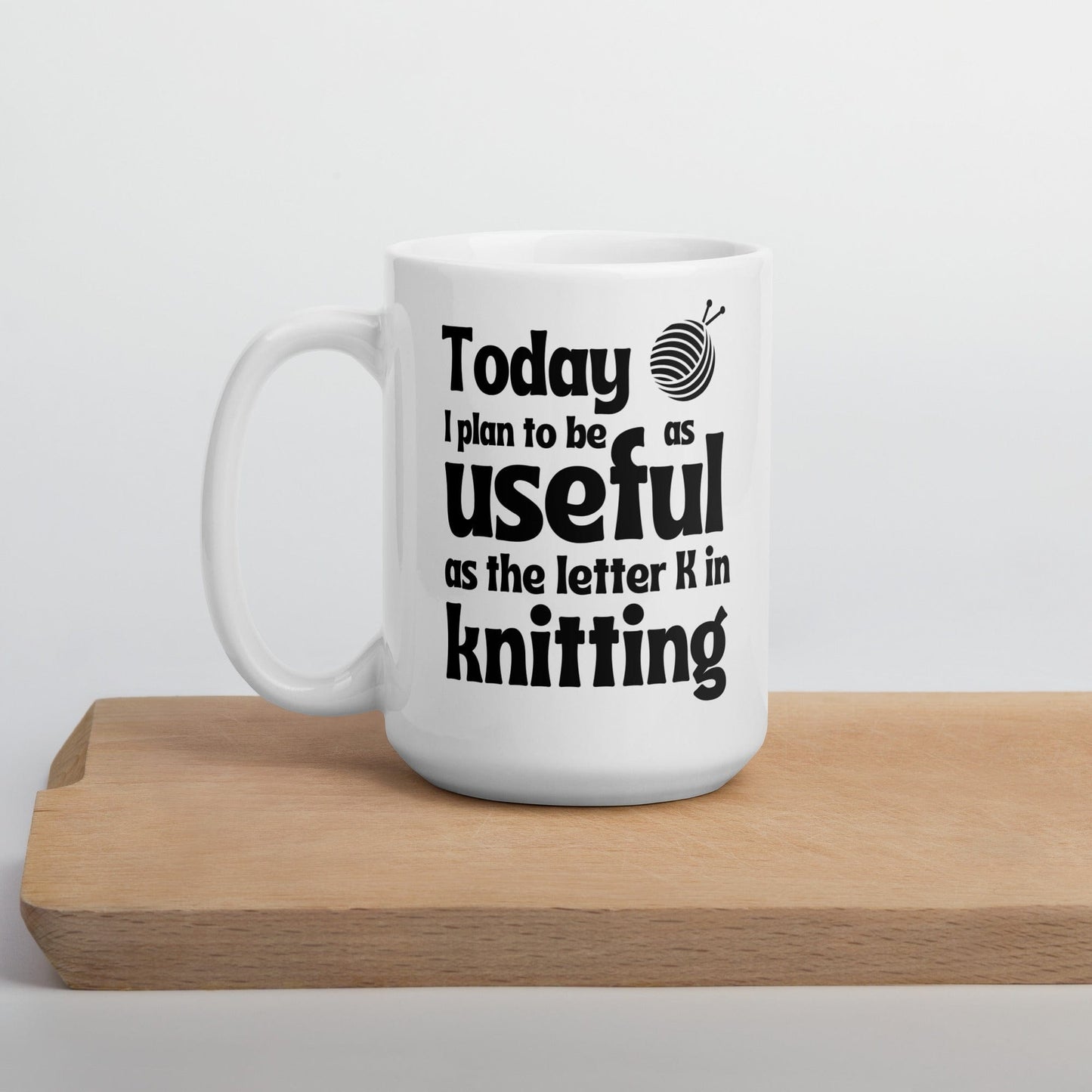 K in Knitting Mug 15 oz