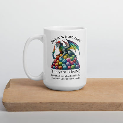Yarn Dragon with slogan Mug 15 oz