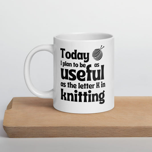 K in Knitting Mug 20 oz