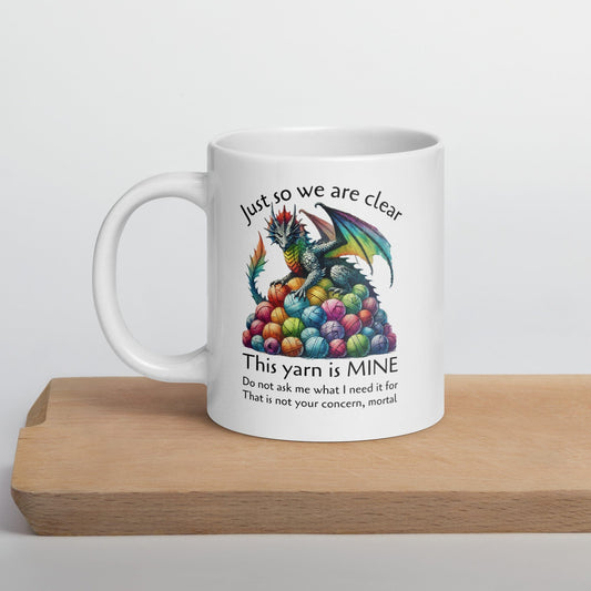 Yarn Dragon with slogan Mug 20 oz