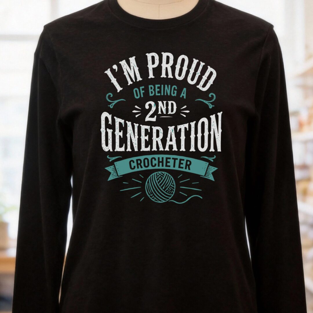 2nd Gen Crocheter Long Sleeve Tee Black t-shirt