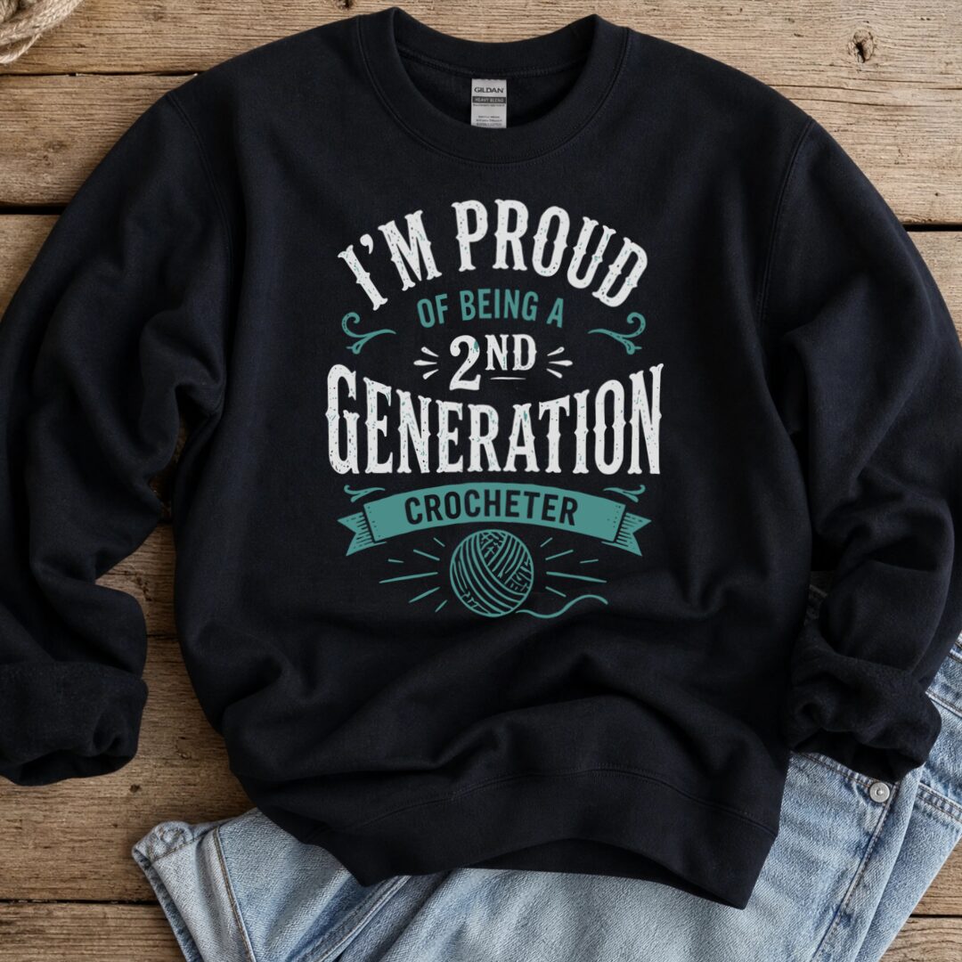 2nd Gen Crocheter Sweatshirt Black t-shirt