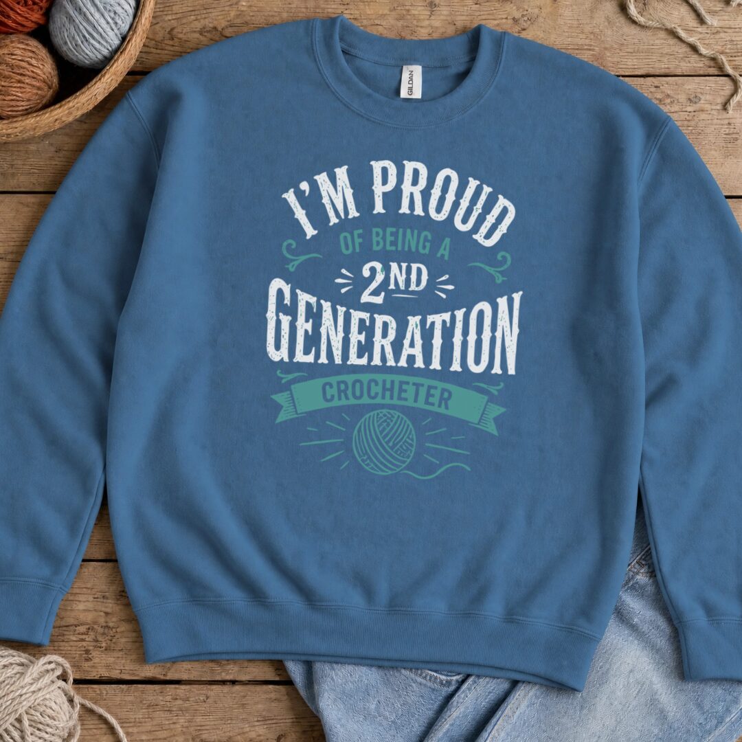 2nd Gen Crocheter Sweatshirt Indigo Blue t-shirt