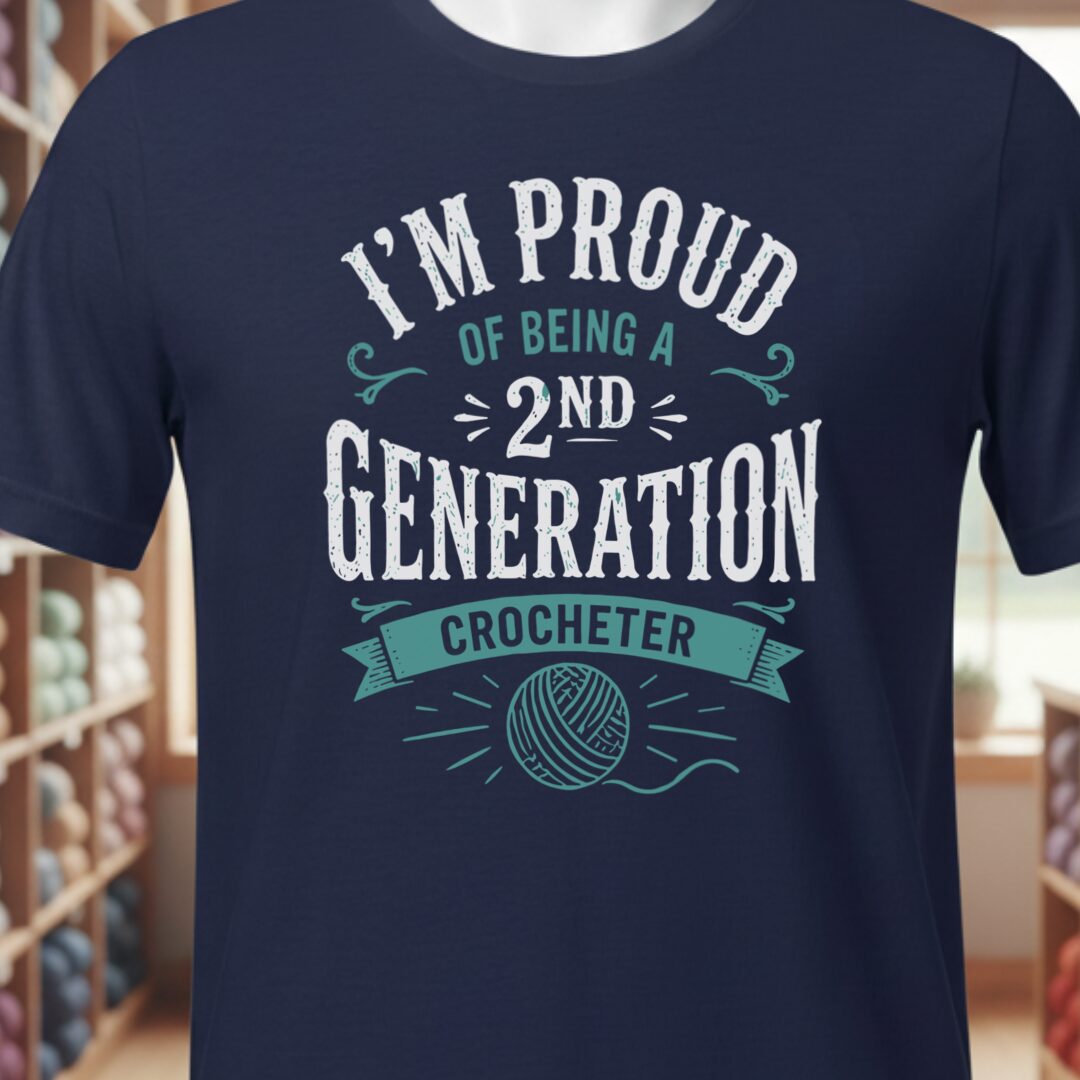2nd Gen Crocheter T-Shirt Navy t-shirt