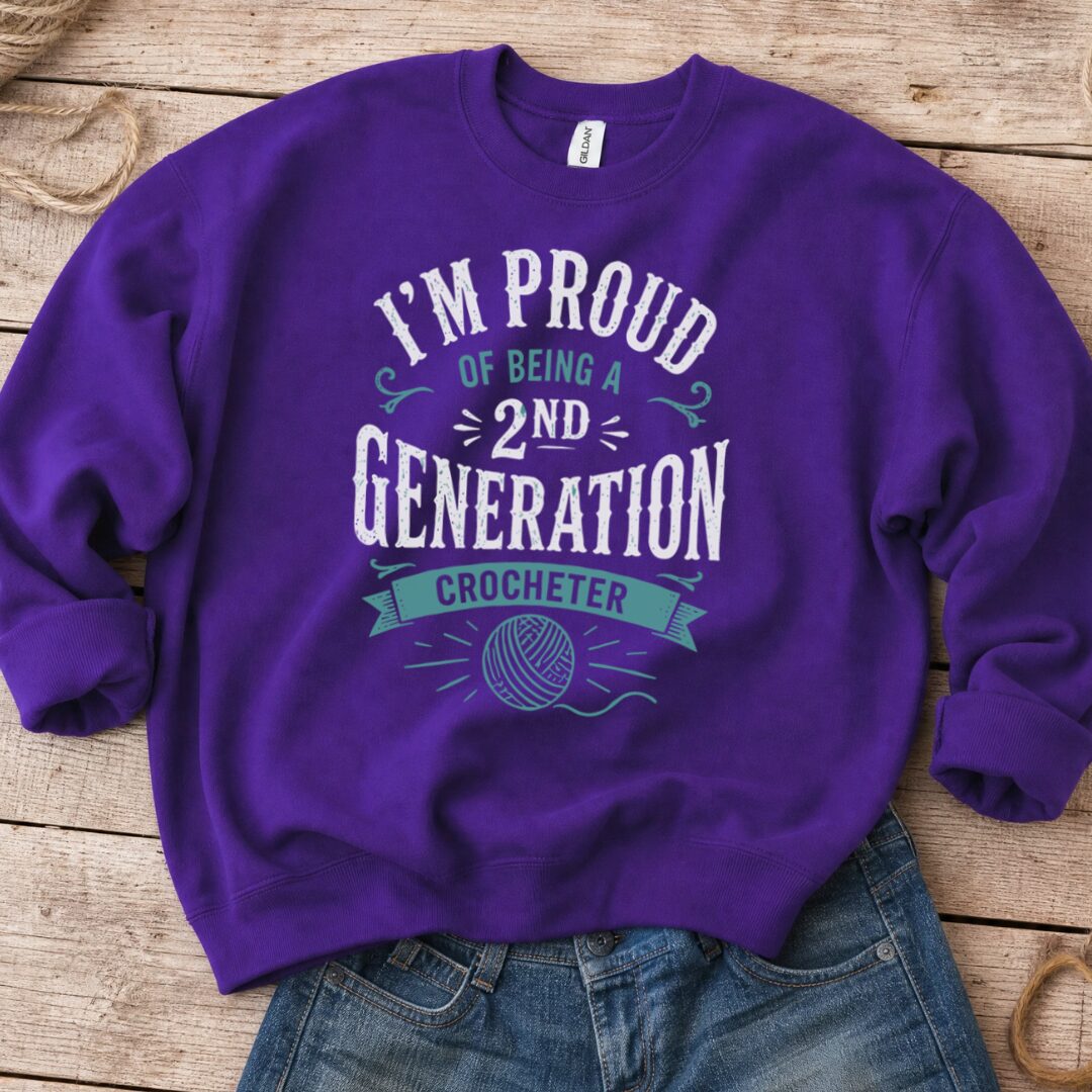 2nd Gen Crocheter Sweatshirt Purple t-shirt
