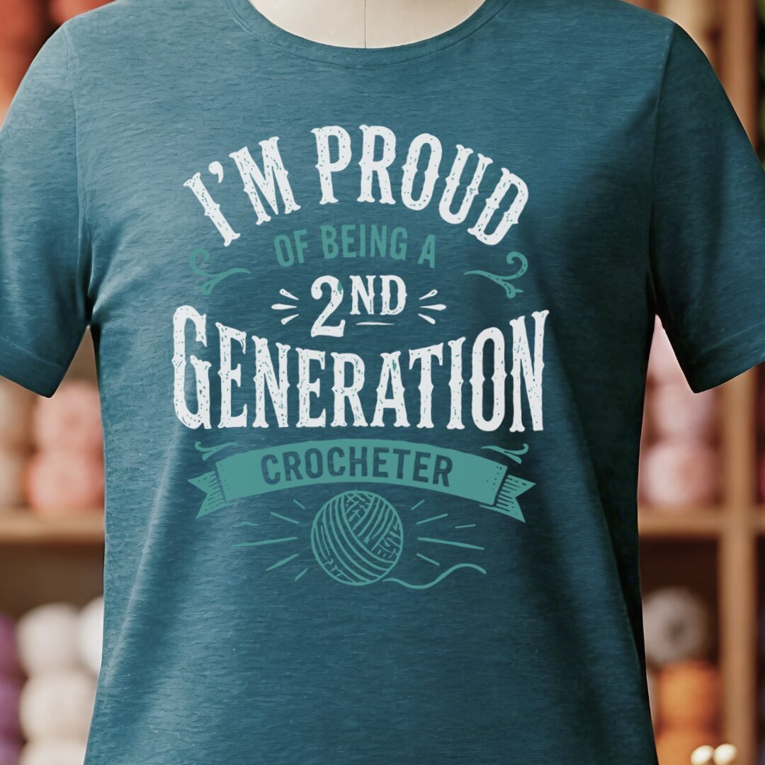 2nd Gen Crocheter T-Shirt Teal Blue t-shirt
